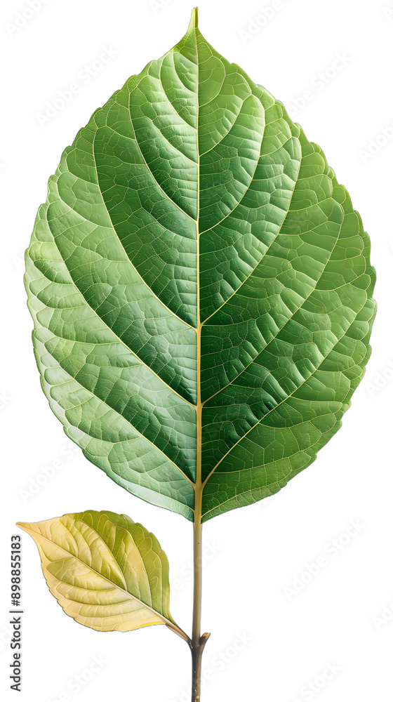 Obraz premium [Transparent Background PNG]Green leaf on white background