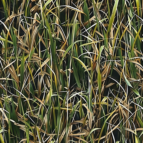 Marsh Swamp Grass Camo Texture, Seamless Hunting Pattern photo