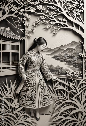  A traditional Chinese paper-cutting artist. 