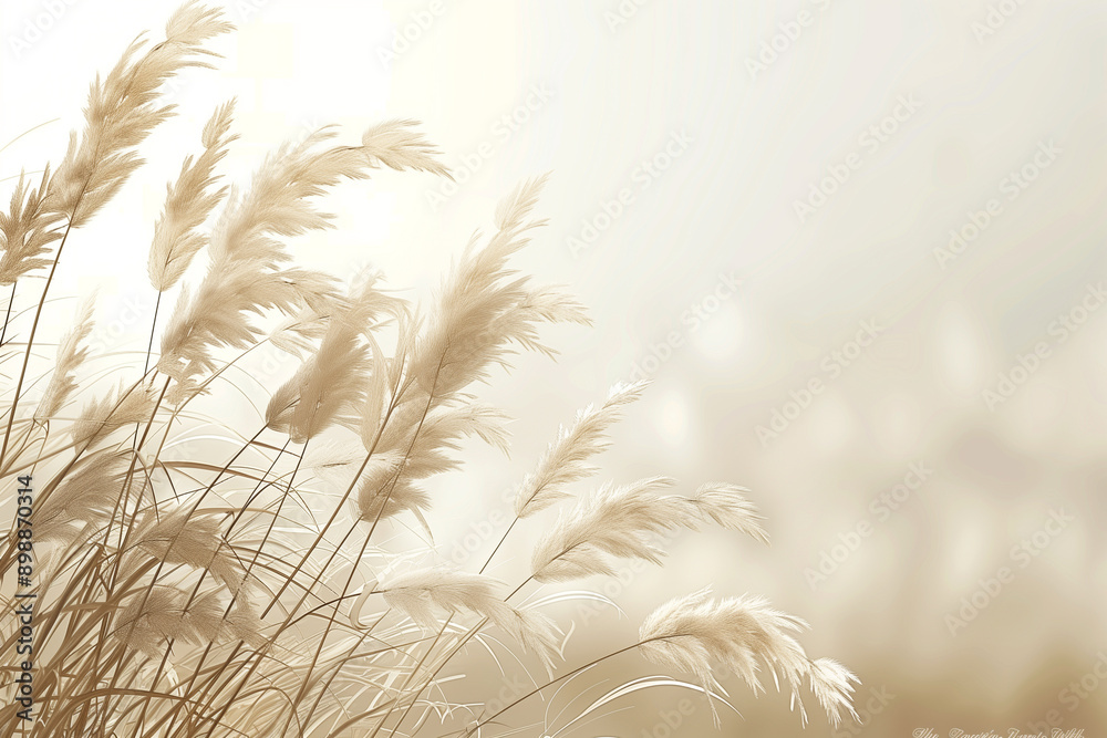 Golden Beige Grass in Soft Light - Photorealistic Nature Scene with Subtle Shadows Golden Beige Grass in Soft Light - Photorealistic Nature Scene with Subtle Shadows