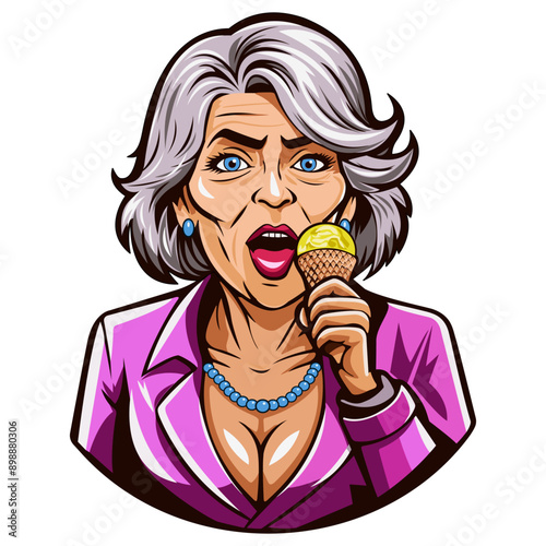 mature woman licks ice cream1