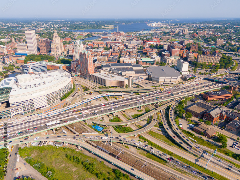 Aerial photo highway interchange PRovidence Rhode Island USA 2024 Aerial photo highway interchange PRovidence Rhode Island USA 2024