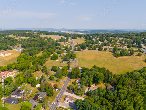 Aerial photo rural homes in York Pennsylvania, USA photo