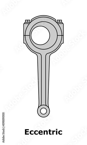 Eccentric mechanism, vector illustration isolated on white