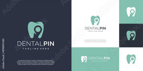 Dental clinic location dental logo inspiration design template