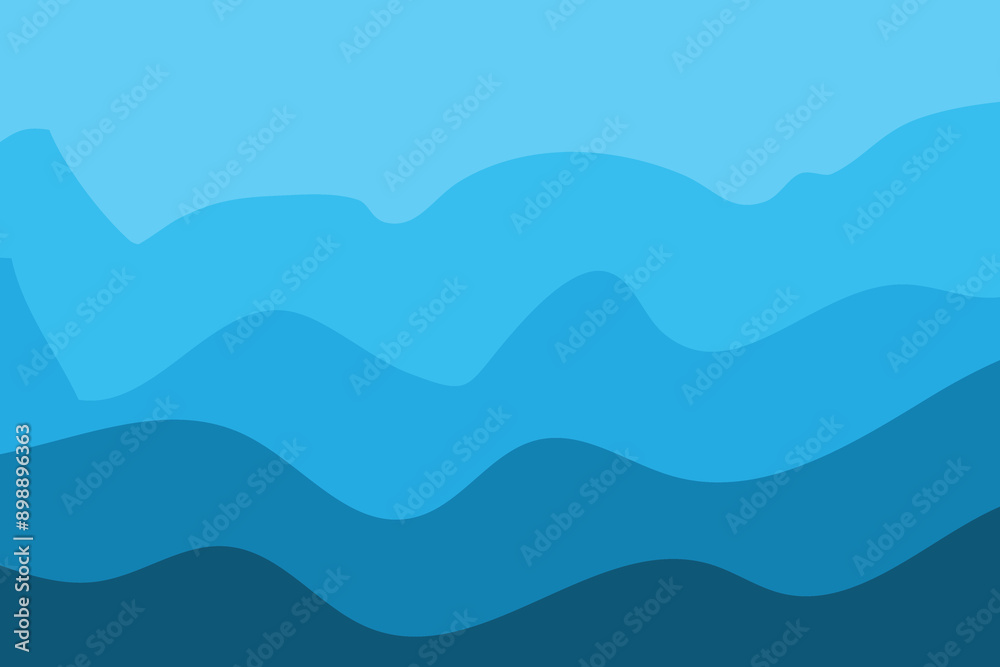 Water Wave Background Design, Abstract Vector Blue Ocean Walpaper Template Water Wave Background Design, Abstract Vector Blue Ocean Walpaper Template