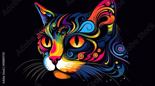 vector logo of cat
