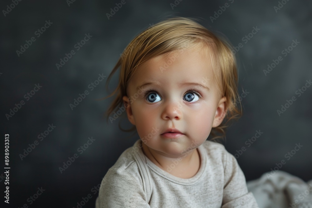 Photorealistic beautiful one and a half year old child portrait Generative AI Photorealistic beautiful one and a half year old child portrait Generative AI