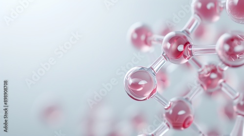 Hyaluronic acid molecule diagram with NAG and amino acids, skincare education, molecular composition