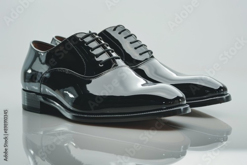 men's shoes with patent leather Generative AI photo