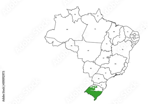 Pampa biome map in Brazil photo