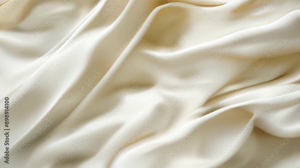 Elegant ivory silk fabric flowing in slow motion perfect for video backgrounds Elegant ivory silk fabric flowing in slow motion perfect for video backgrounds