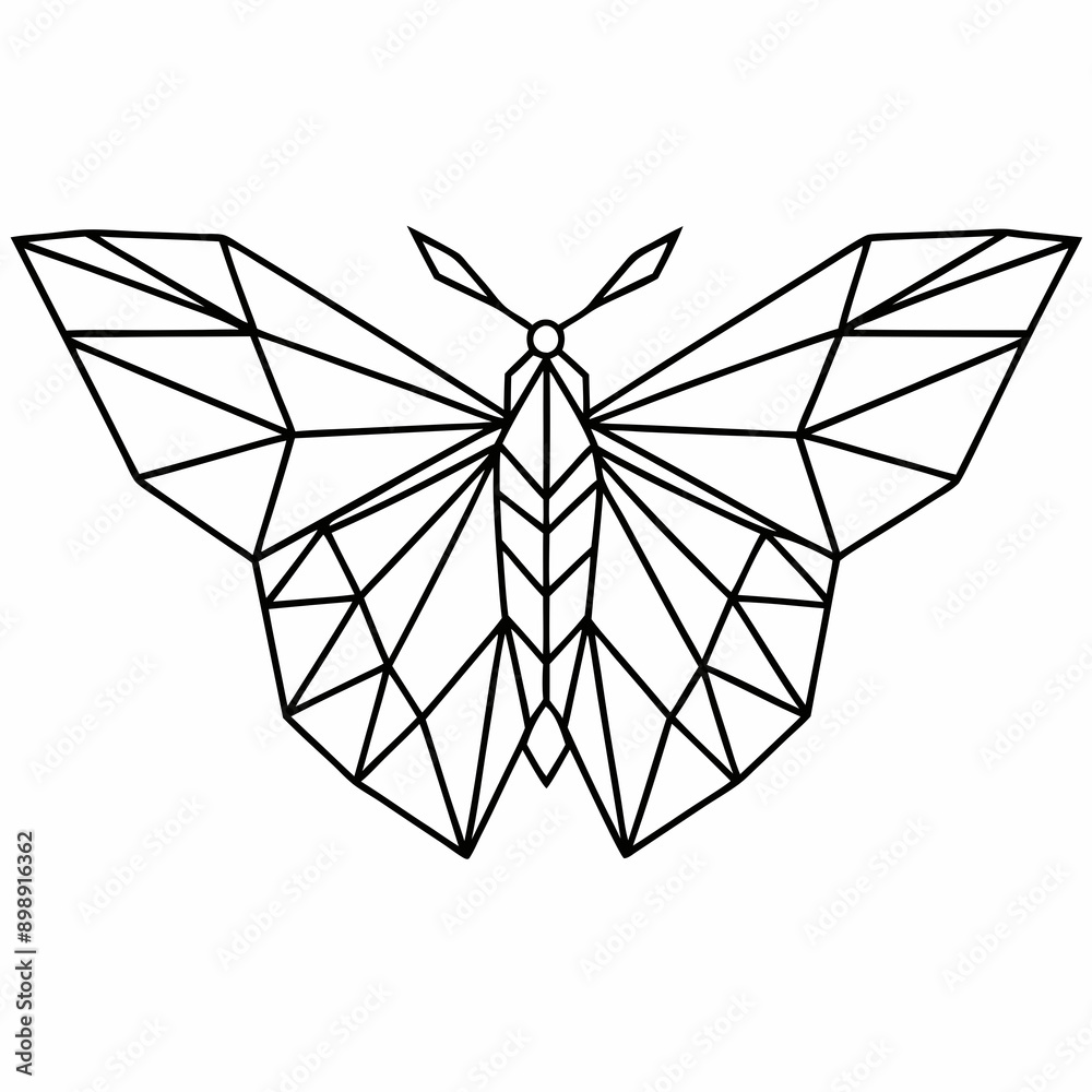 Geometric Butterfly Vector T-shirt Print in Black and White Geometric Butterfly Vector T-shirt Print in Black and White