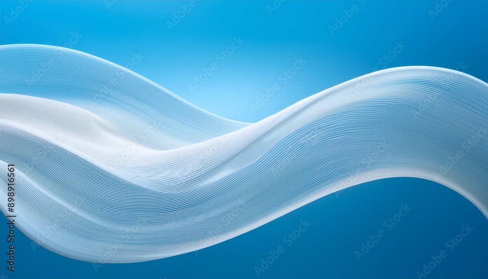 White elegant wave shape against a light blue background White elegant wave shape against a light blue background