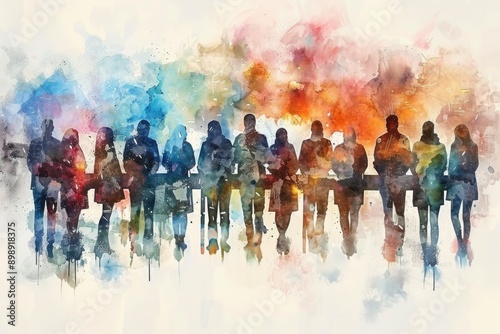Wallpaper Mural Group of people queuing up, possibly at an event or for a service Torontodigital.ca