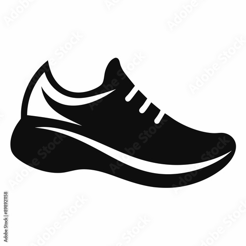 Running Shoes Silhouette Icon Sleek and Modern Design for Fitness Enthusiasts