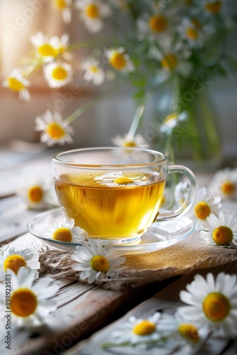 Delicious Natural Bio chamomile tea Generative AI