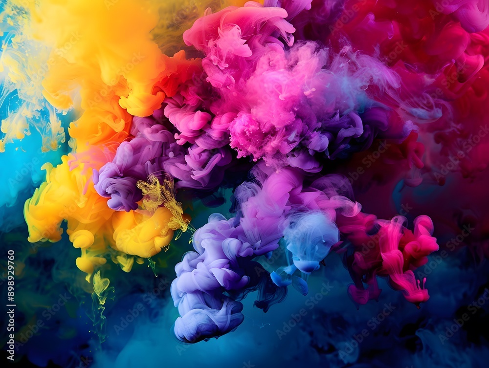 clubs of multicolored neon smoke ink an explosion a burst of holi paint abstract psychedelic pastel light background 3d rendering clubs of multicolored neon smoke ink an explosion a burst of holi paint abstract psychedelic pastel light background 3d rendering