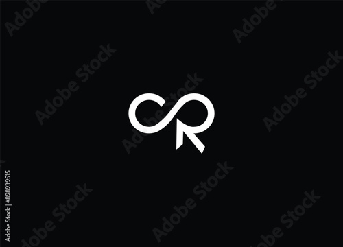 CR RC Creative modern logo design and initial logo