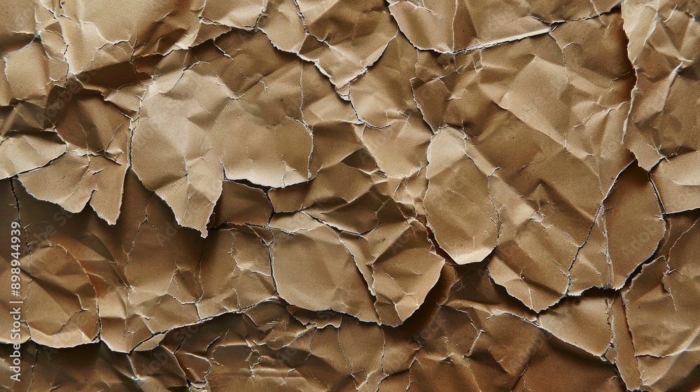 Detailed view of ripped brown wrapping paper Detailed view of ripped brown wrapping paper