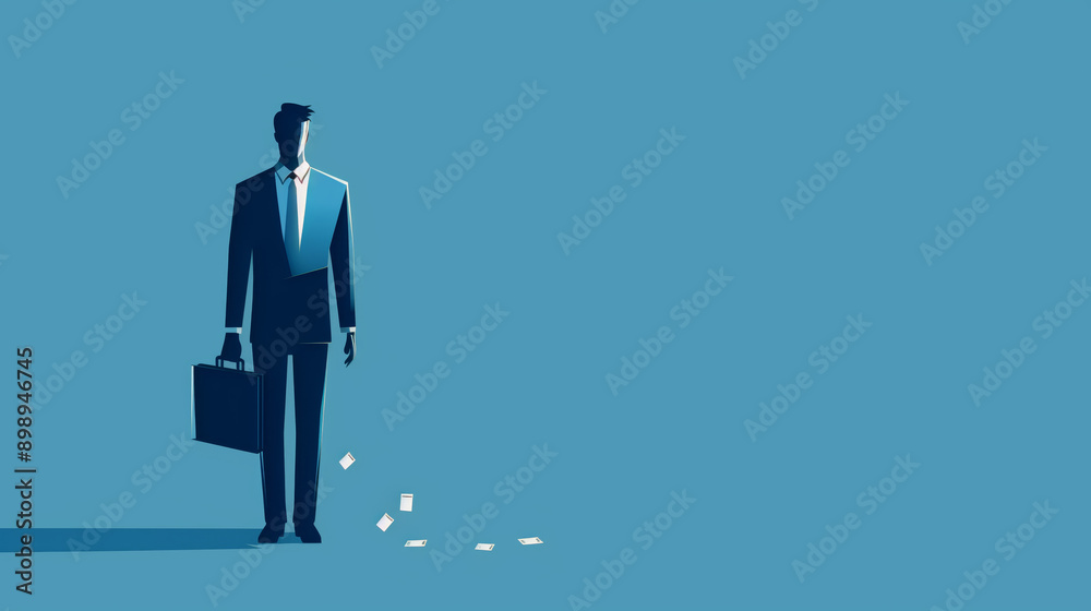 Flat illustration design of man dressed in a suit, holding a briefcase. Flat illustration design of man dressed in a suit, holding a briefcase.
