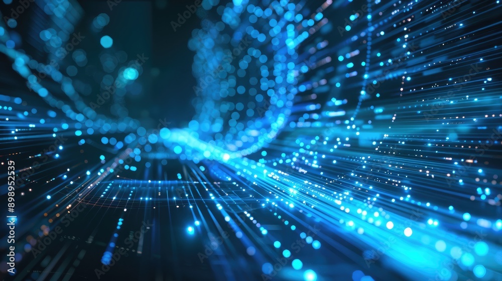Abstract blue tech background with dynamic glowing lines, showcasing technology and data flow. Abstract blue tech background with dynamic glowing lines, showcasing technology and data flow.