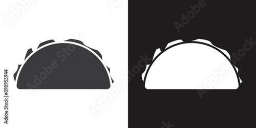 dumplings icon Flat set in black and white color outline vector