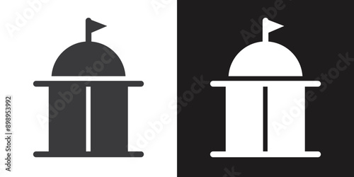 Wallpaper Mural Government icon Flat set in black and white color outline vector Torontodigital.ca