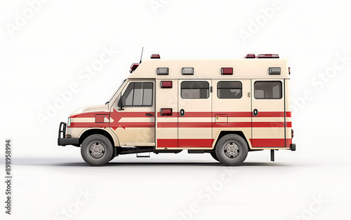 Ambulance isolated on white background.