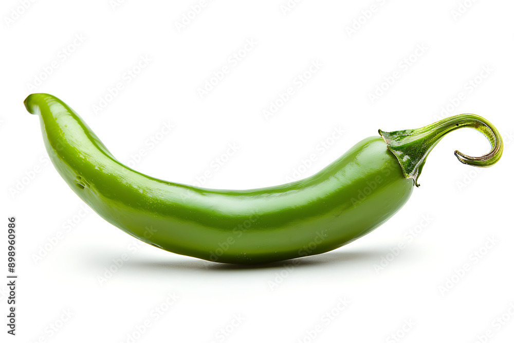 Green chili pepper isolated on white background. Clipping path included. Green chili pepper isolated on white background. Clipping path included.