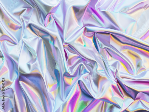 Wallpaper Mural hologram fabric futuristic abstract art silk soft textured reflection glossy satin fantasy shiny metallic modern teen fashion background Torontodigital.ca