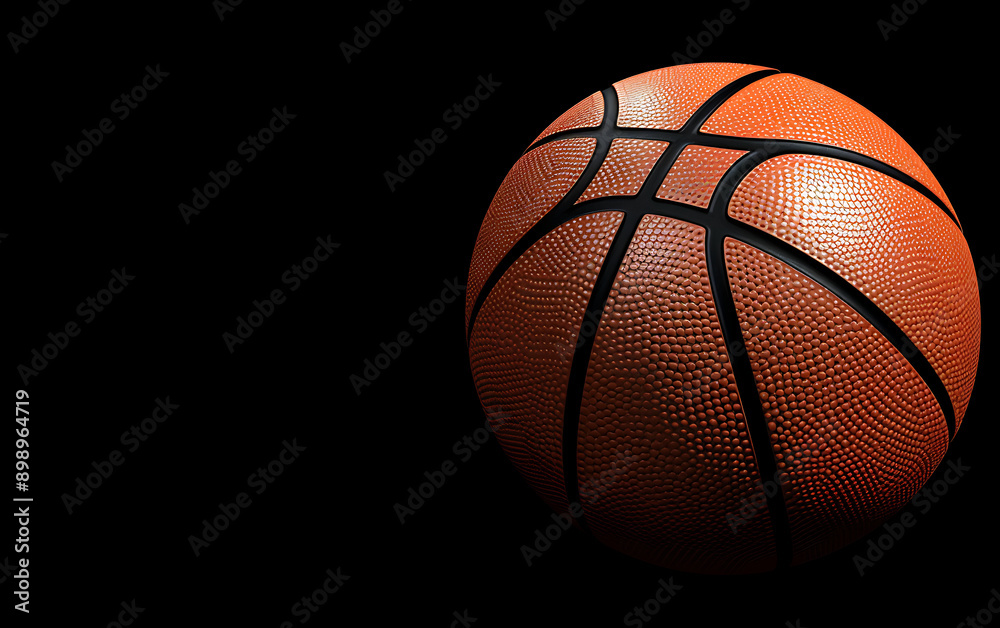 Basketball isolated on Black background. 3D rendering