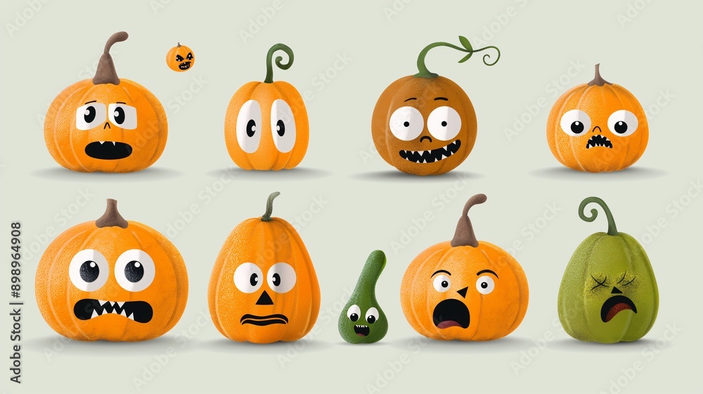 Pumpkin Faces Galore: A Spooktacular Lineup of  Halloween Characters