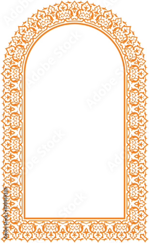 Vector illustration of frame border. Traditional Islamic design. Suitable for use in calligraphy decorations, backgrounds, frames, invitation cards. usability with the text input area in the center