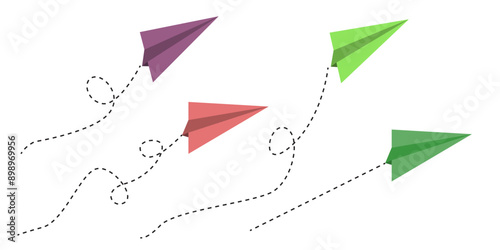 Flying paper plane icon. Origami symbol. Sign creative airplane