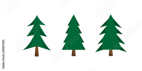 Cute spruce tree vector art, simple pine tree vector illustration