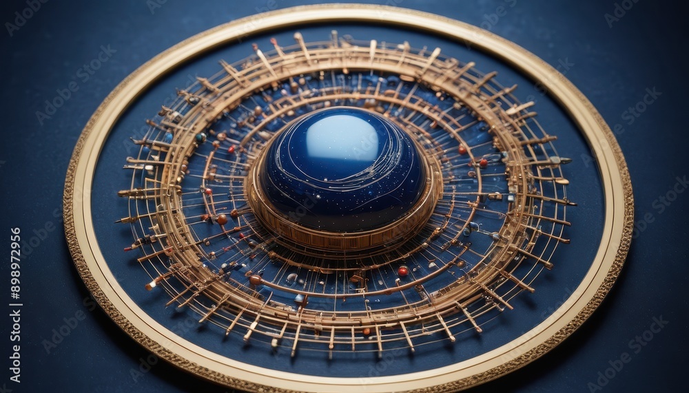 Fototapeta premium Celestial Sphere with Golden Frame.