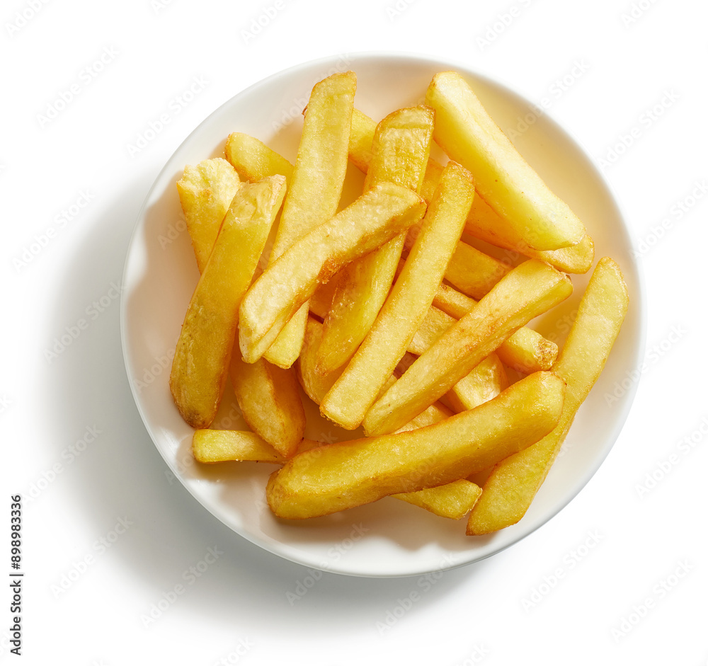 fried potatoes on white background fried potatoes on white background