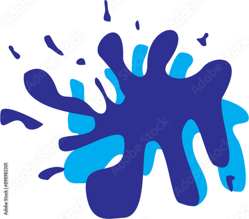 Color paint splatter. Colorful oval horizontal stains, abstract paints splashes and wet splats. Vector shapes with splashes.