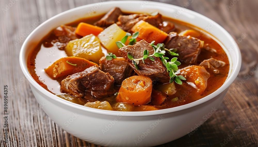 Beef stew with carrot and potato in a bowl Beef stew with carrot and potato in a bowl