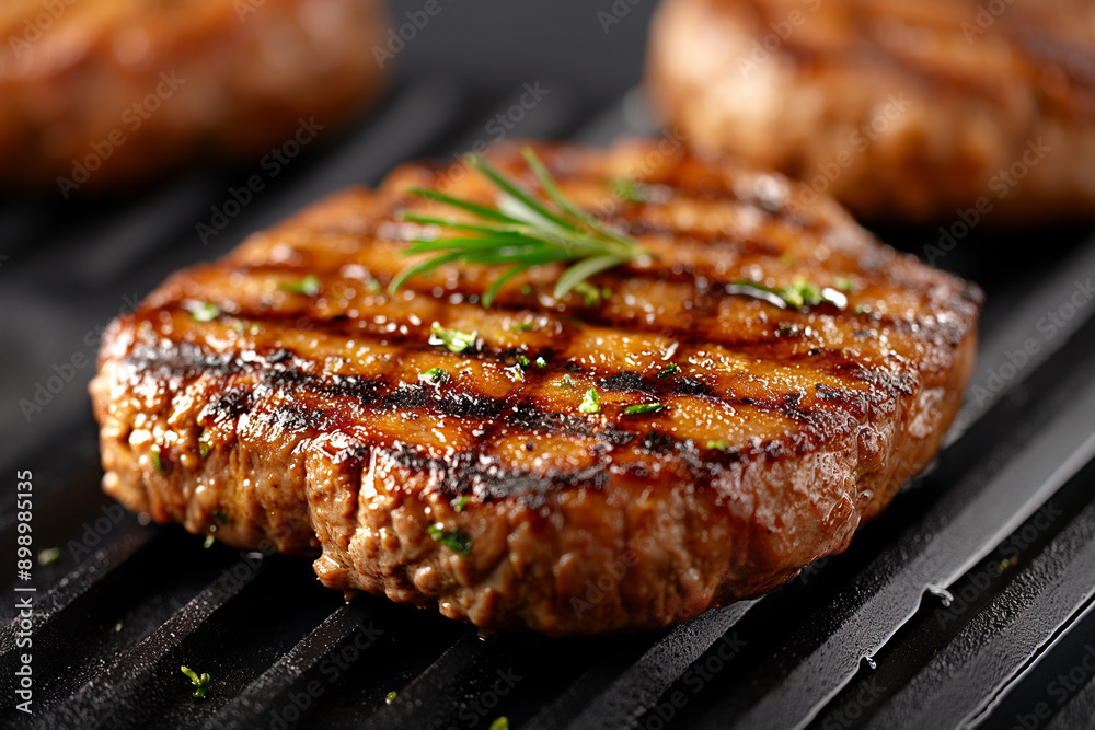 Juicy Grilled Steak with Rosemary Garnish on Dark Grill, sauce dripping down, rich textures and colors that make these creamy ground beef dishes truly delectable. Juicy Grilled Steak with Rosemary Garnish on Dark Grill, sauce dripping down, rich textures and colors that make these creamy ground beef dishes truly delectable.