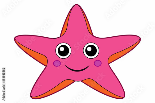 Funny Starfish Vector Illustration with White Background, Funny starfish vector illustration with white background, perfect for cartoons, clipart, and line art