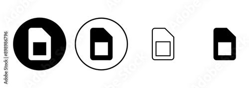 Sim card icon set. dual sim card icon vector