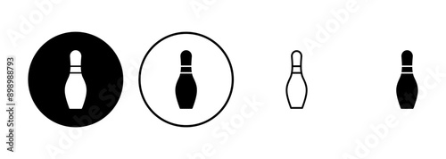 Bowling icon set. bowling ball and pin icon. bowling pins
