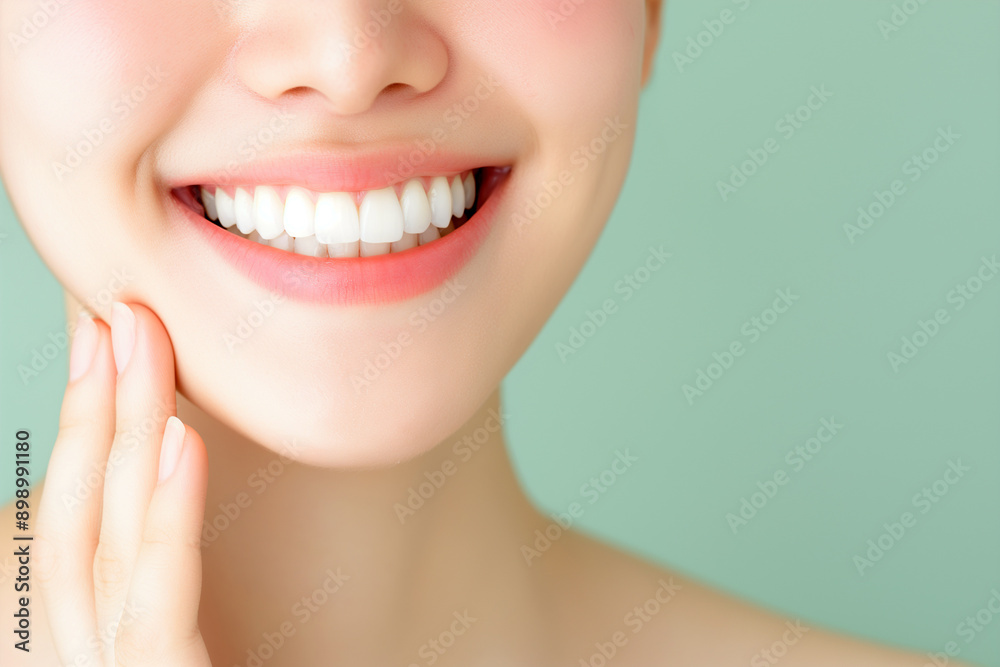 Obraz premium Radiant Smile Close-Up: Pristine White Teeth and Healthy Gums