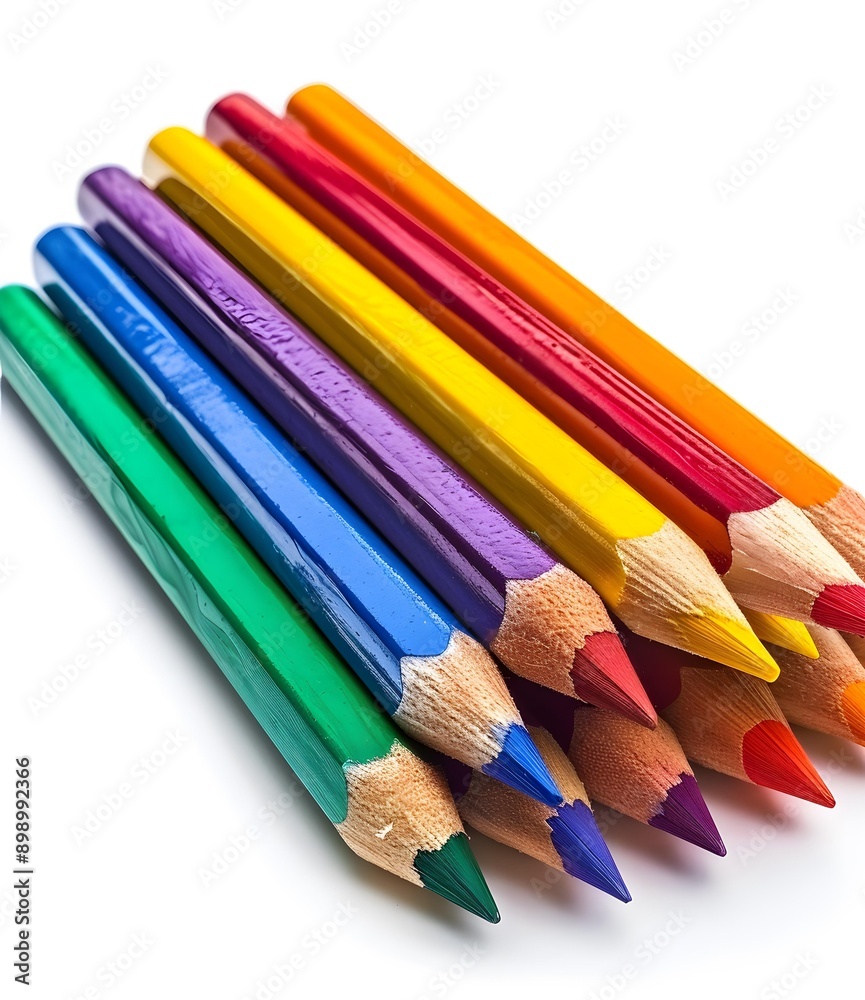 Colorful Pencils on White Background Colorful Pencils on White Background