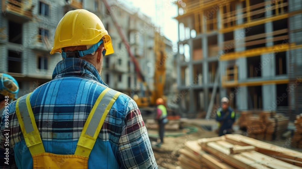 Skilled Carpenter Securing Timber Beams in Busy Construction Site, Building Structure, Framing, Construction Worker, Safety Gear, Professional, Teamwork, Industrial, Expertise, Building, Project Skilled Carpenter Securing Timber Beams in Busy Construction Site, Building Structure, Framing, Construction Worker, Safety Gear, Professional, Teamwork, Industrial, Expertise, Building, Project