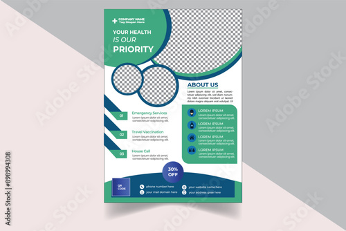 medical health care flyer design template