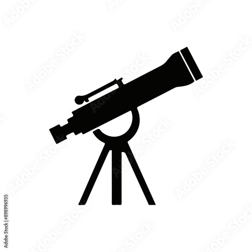Modern Telescope Silhouette Logo Vector illustration 