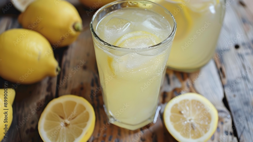 Refreshing Summer Lemonade with Lemon Slices Refreshing Summer Lemonade with Lemon Slices